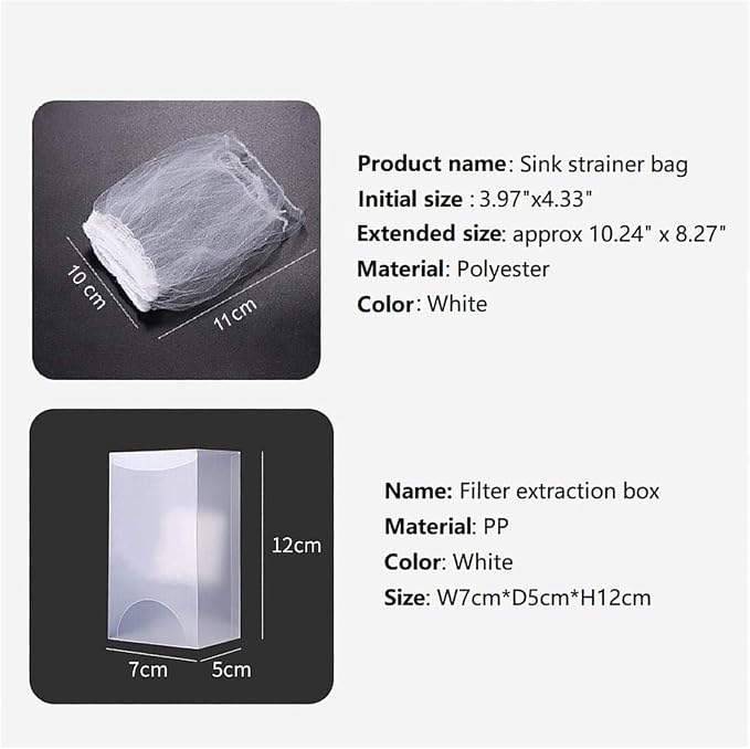 Kitchen Sink Strainer Mesh Bag- 200 PCS Disposable Sink Net Strainer Filter Bags - Image 2