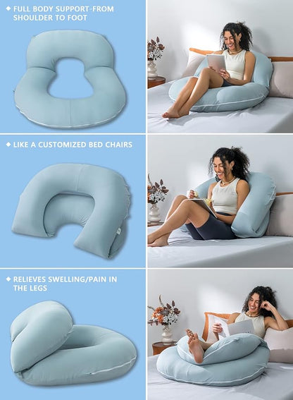 INSEN Reading Pillow, Back Pillow for Sitting in Bed and Couch, Gaming Pillow for Adults, Sit Up Support for Bed, Green Jersey