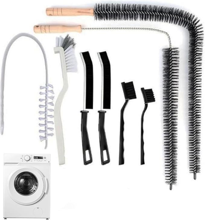 8 Pcs Washing Machine Cleaning Brush, Dryer Vent Cleaner Kit, Long Handle by Cranviech