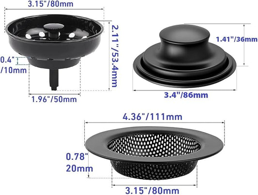 AJOMAN Kitchen Sink Drain Strainer, Cover and Stopper, Food Catcher - Image 2
