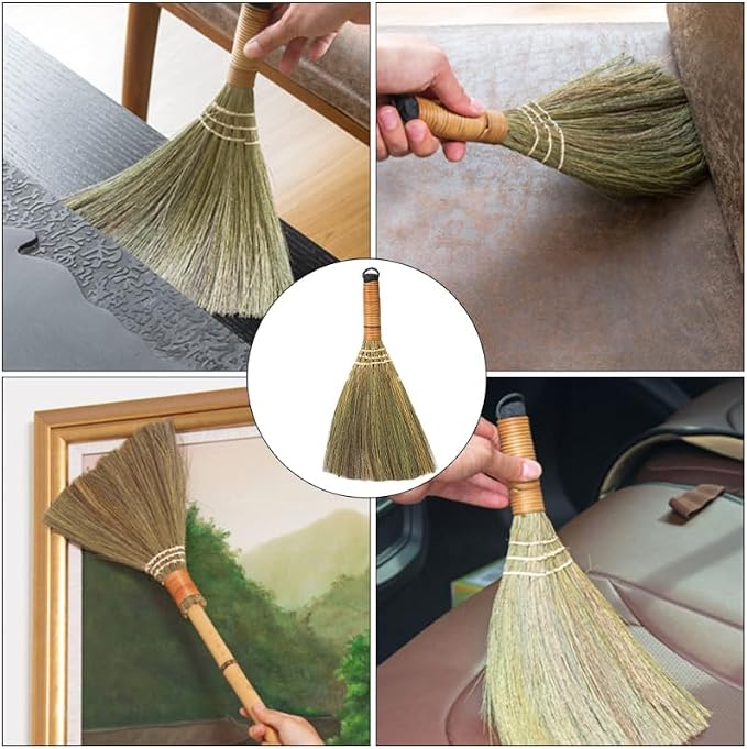 Veemoon 4 Pcs 12 Inch Whisk Broom, Handheld Cleaning Broom Straw Corn Whisk - Image 5