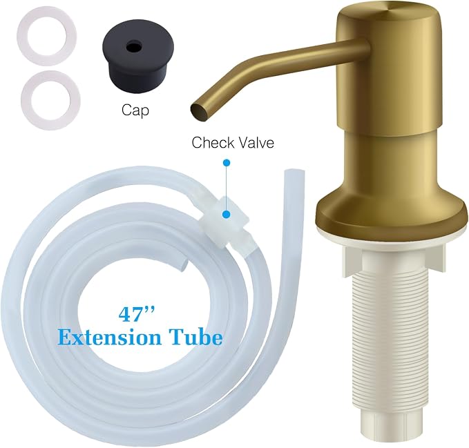 Soap Dispenser for Kitchen Sink and Extension Tube Kit, Stainless Steel - Image 7