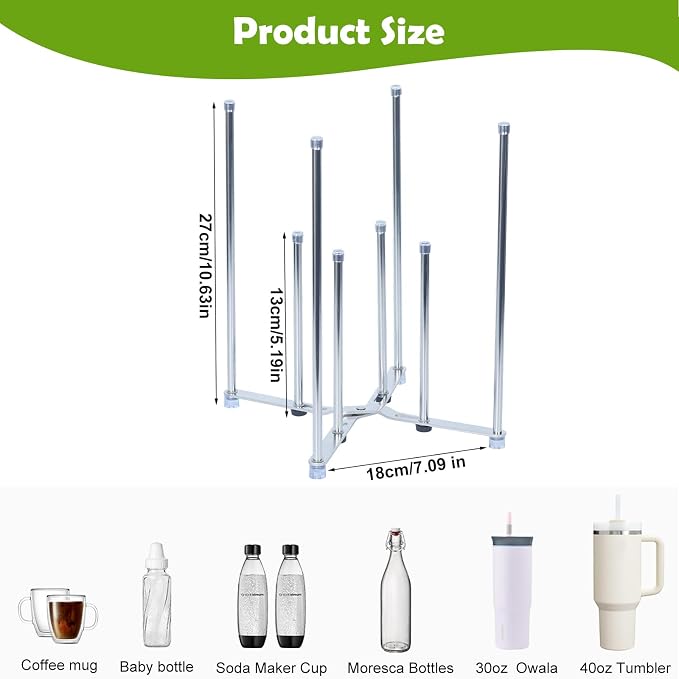 Plastic Bag Drying Holder, Bottle Drying Rack, Collapsible Cup Draining Rack - Image 2