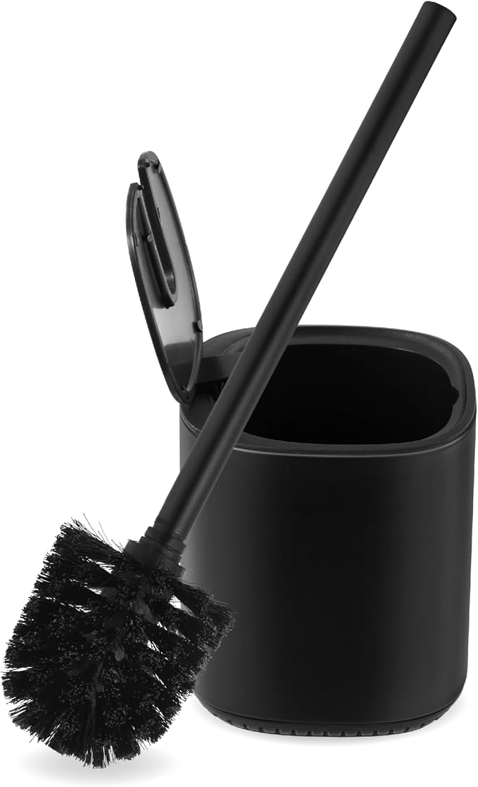 Toilet Brush and Holder Set Toilet Bowl Brush Stainless Steel Automatic Open - Image 5