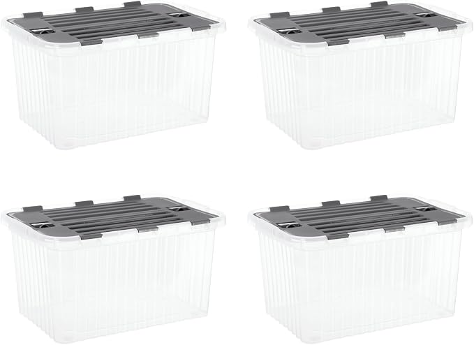 Superio Storage Bins with Lids, Stackable Totes, BPA Free, Odor Free, Organizer by Superio
