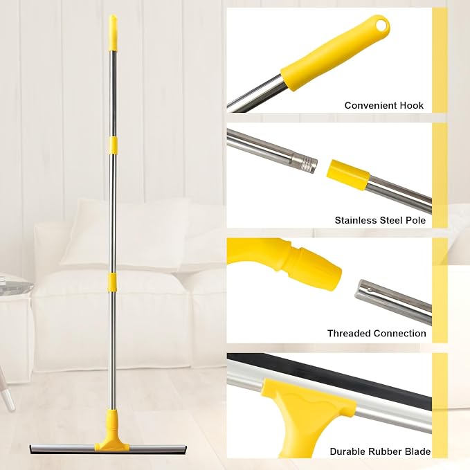 17.2"Professional Floor Scrubber Shower Squeegee, Rubber Silicone Broom - Image 4