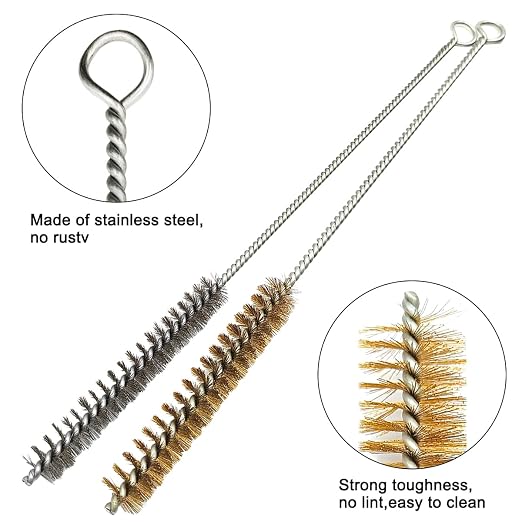 12 Pcs Brass Wire Brush Stainless Steel Wire Brush Set, Round Metal Cleaning - Image 3