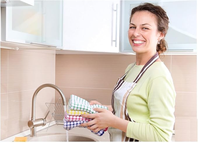 Kitinjoy Cotton 24 Pack Terry Kitchen Towels, 16 x 25 Inches Super Soft and - Image 7