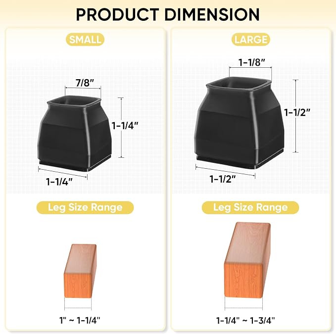 BALEINE 32 Pack Silicone Chair Leg Floor Protectors, Stool Leg Protectors Cap - Image 4