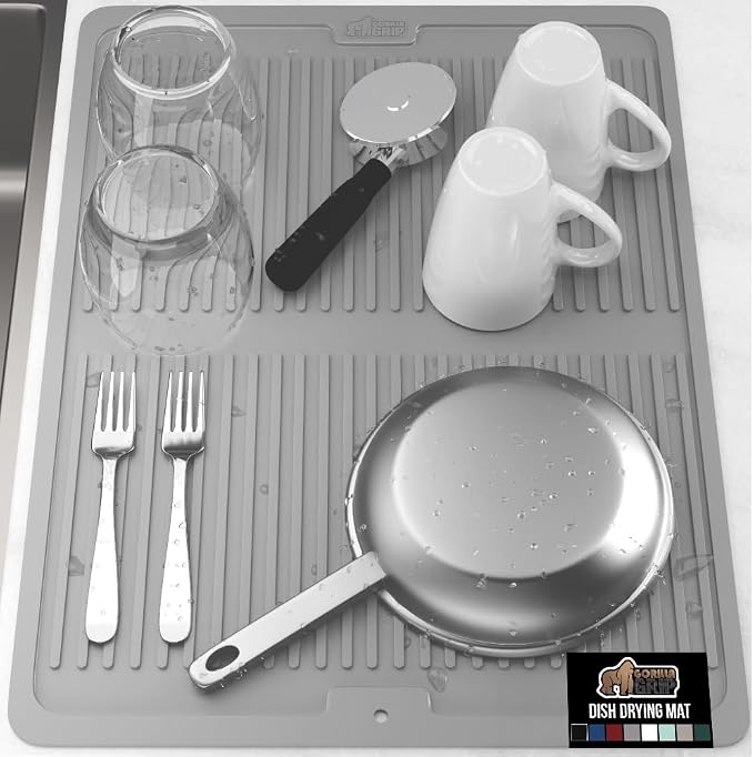 GORILLA GRIP 100% BPA-Free Patented Silicone Dish Drying Mat by GorillaGrip