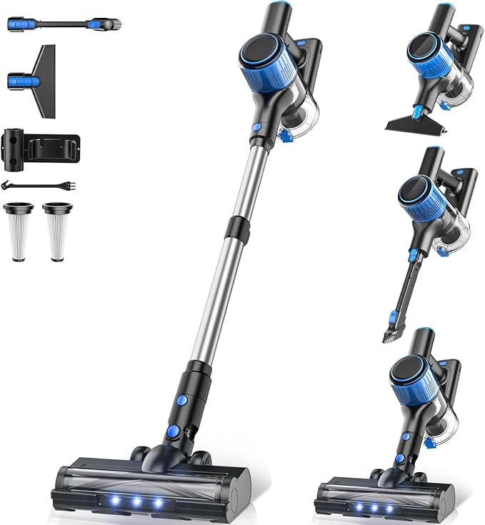 Cordless Vacuum Cleaner, 8 in 1 Powerful Suction Lightweight Vacuum Cleaner by VOKENE