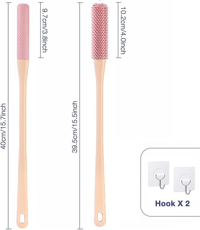 2 Pack Toe Cleaning Brush, Silicone Foot Scrubber - Image 2