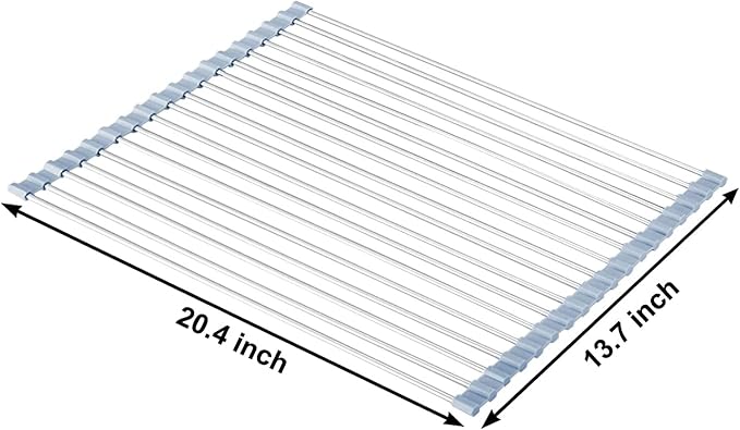 MECHEER Over The Sink Dish Drying Rack, Roll Up Dish Drying Rack Kitchen Dish - Image 2