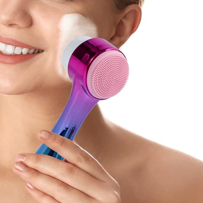 Face Brush 2 in 1, Silicone Facial Cleansing Exfoliating Brush Soft Bristles - Image 6