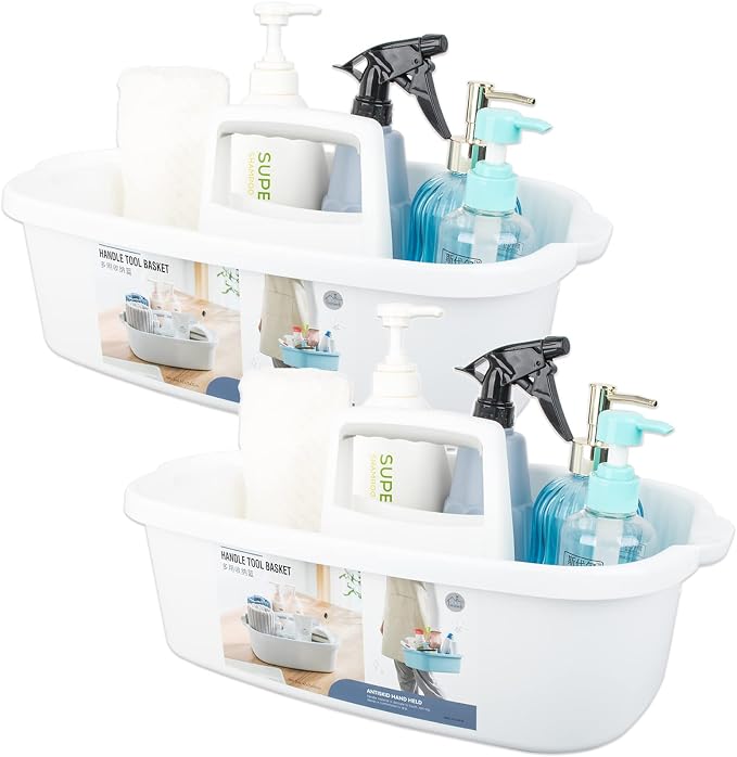Large Cleaning Supplies Caddy Portable Shower Basket Supply Organizer by JiatuA