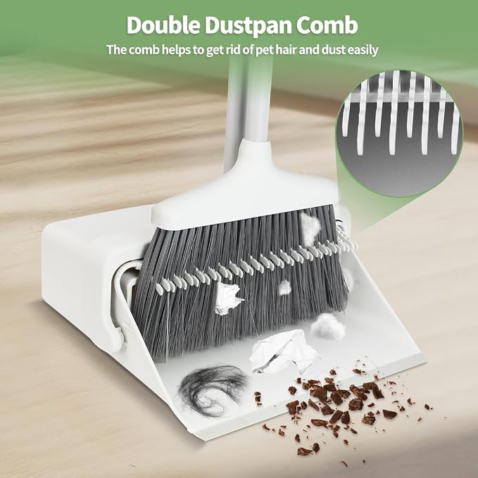 CQT Broom and Dustpan Set with Handle, Brush and Dustpan Set - Image 5