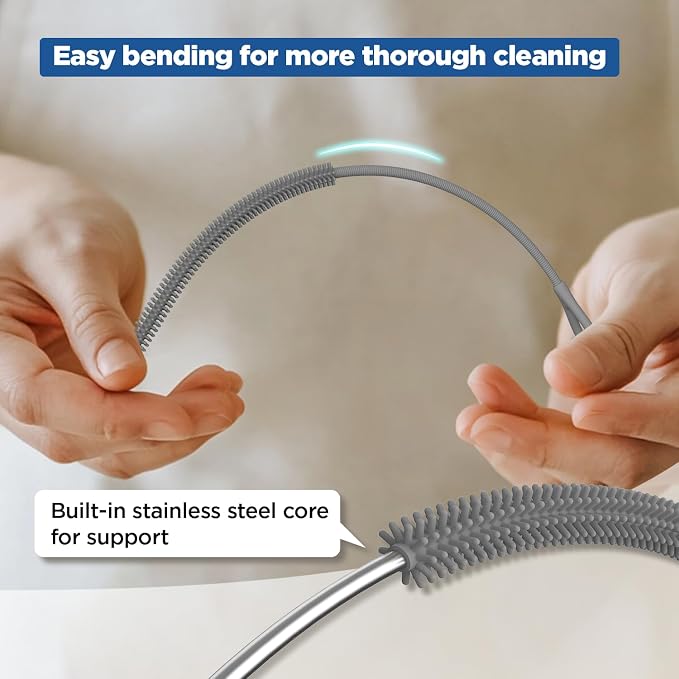 YOTIME Silicone Straw Cleaner Brush, Non-slip Handle Soft and Bendable - Image 4