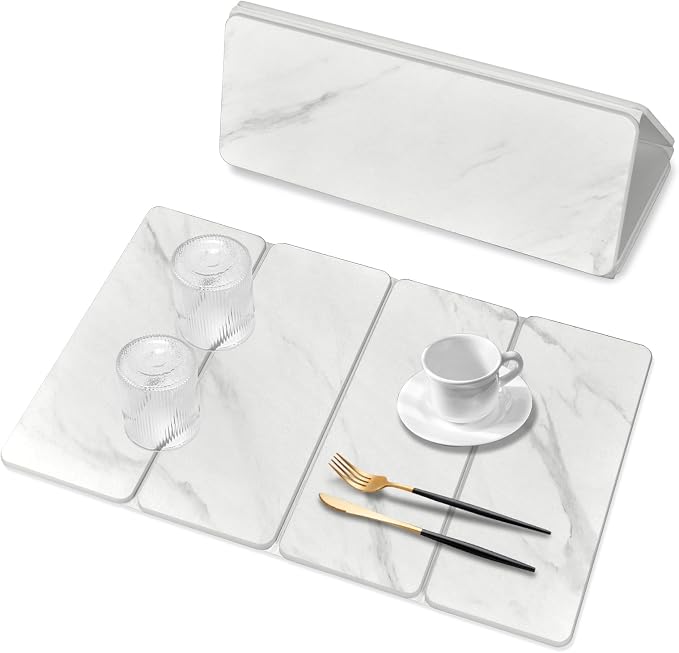 Large Stone Dish Drying Mats for Kitchen Counter, Drying Collapsible Dish by Lprmnnc