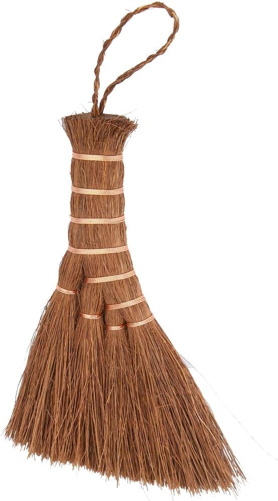 Jerliflyer Mini Brown Broom Palm, Small Palm-Sized Handle Broom Brush by Jerliflyer