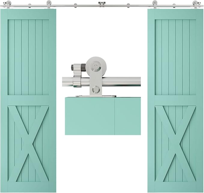 TSMST 6FT Sliding Barn Door Hardware Kit, Top Mount Stainless Steel Heavy Duty by TSMST