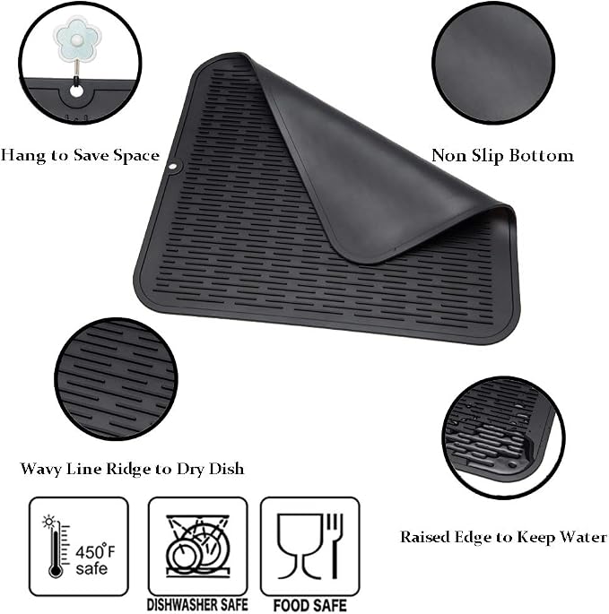 ZLR 2 Pcs Silicone Dish Drying Mats - Image 4