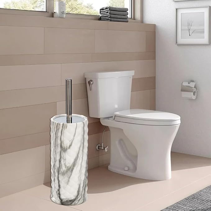J&V TEXTILES Ceramic Toilet Brush, Toilet Bowl Brush - Image 2