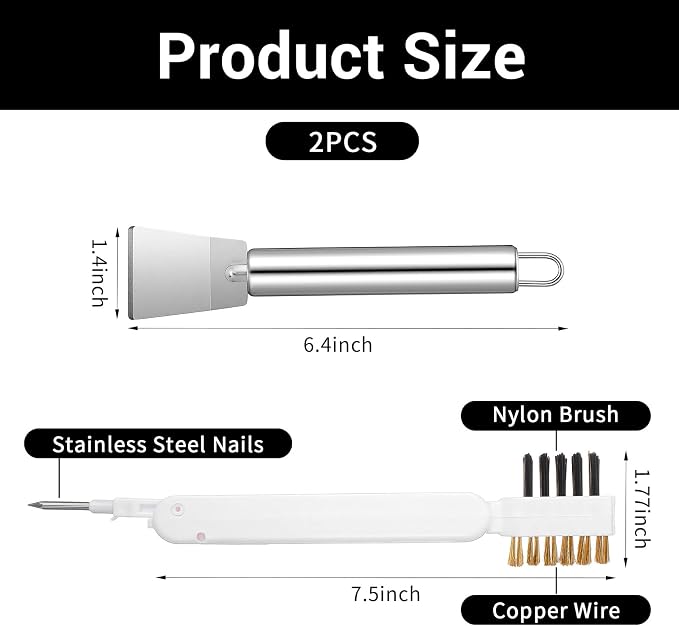 Kitchen Stove Cleaning Brush Scraper Tool Set Heavy Duty Stainless Steel Putty - Image 2