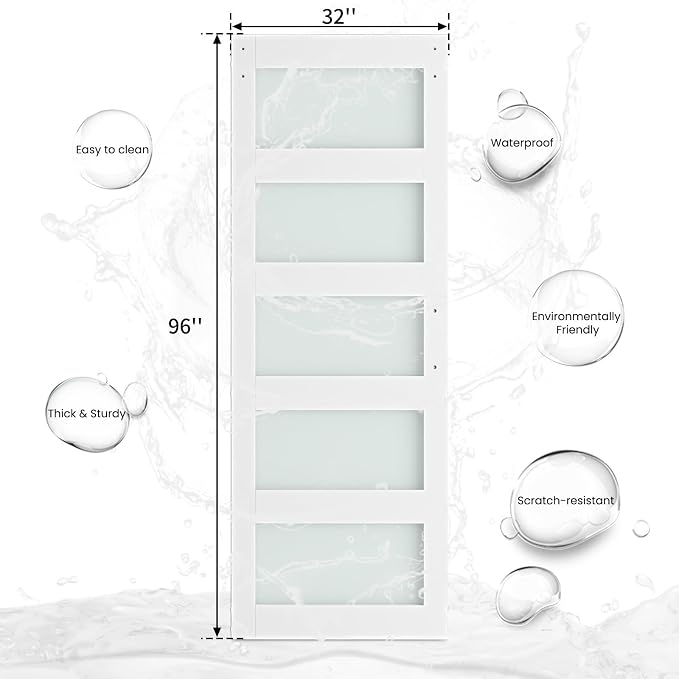 SmartStandard 32 x 96 in Glass Barn Door - Image 2