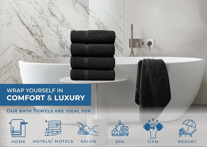 DAN RIVER Bath Towels Set of 4, 27 x 54 Inches, 100% Cotton, Larger & Lighter - Image 5
