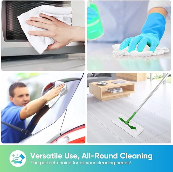 HOMEXCEL White Microfiber Cleaning Cloths, 10 Pack Microfiber Towels - Image 5