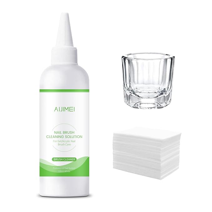 AIJIMEI Nail Brush Cleaner 120ml Acrylic Nail Brush Cleaner kit - Image 2