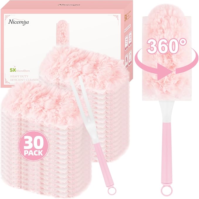30 Count Pink Duster Refills Compatible by Nicemiya