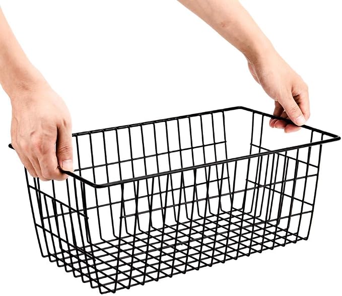 SANNO Freezer Baskets Wire Storage Baskets Closet Baskets Bin Farmhouse - Image 7