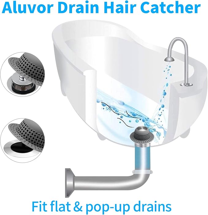 Shower Drain Hair Catcher, Bathtub Drain Cover Foldable Silicone Shower & Tub - Image 3