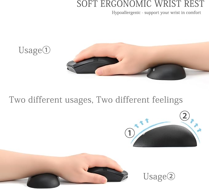 UnivoColors Design-Wave Set of Wrist Rest, Artificial Sheepskin+Memory - Image 2