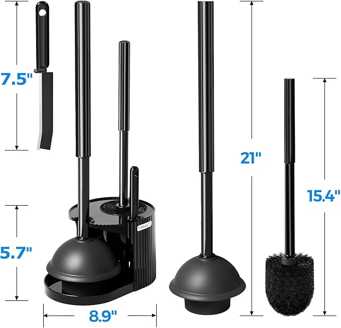 3 in 1 Toilet Brush and Plunger Set, Toilet Bowl Brush Plunger Set, Toilet - Image 7