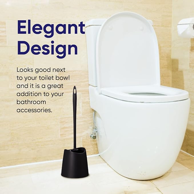 Toilet Brush Cleaner and Holder Black Toilet Bowl Cleaner Brush - Image 3