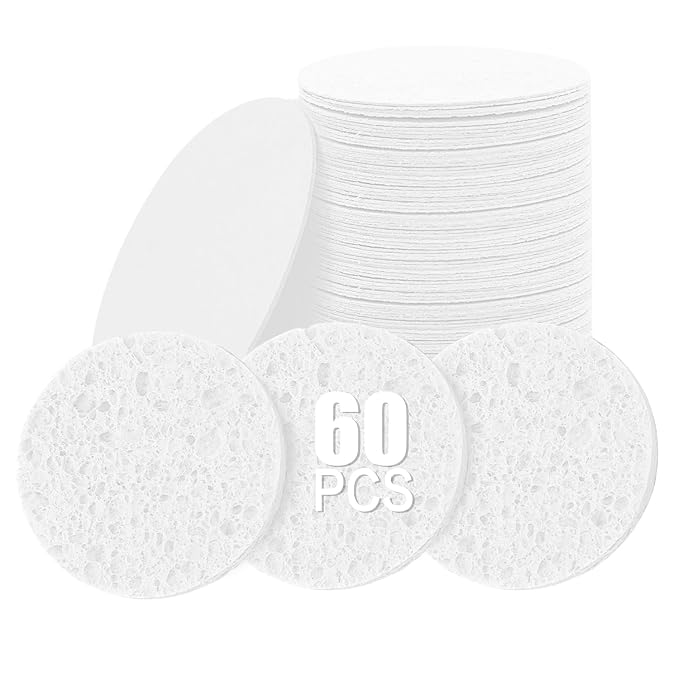 60-Count Compressed Facial Sponges Natural Cellulose by Unknown
