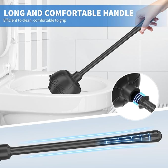 uptronic Toilet Plunger and Brush, Bowl Brush and Heavy Duty Toilet Plunger Set - Image 6