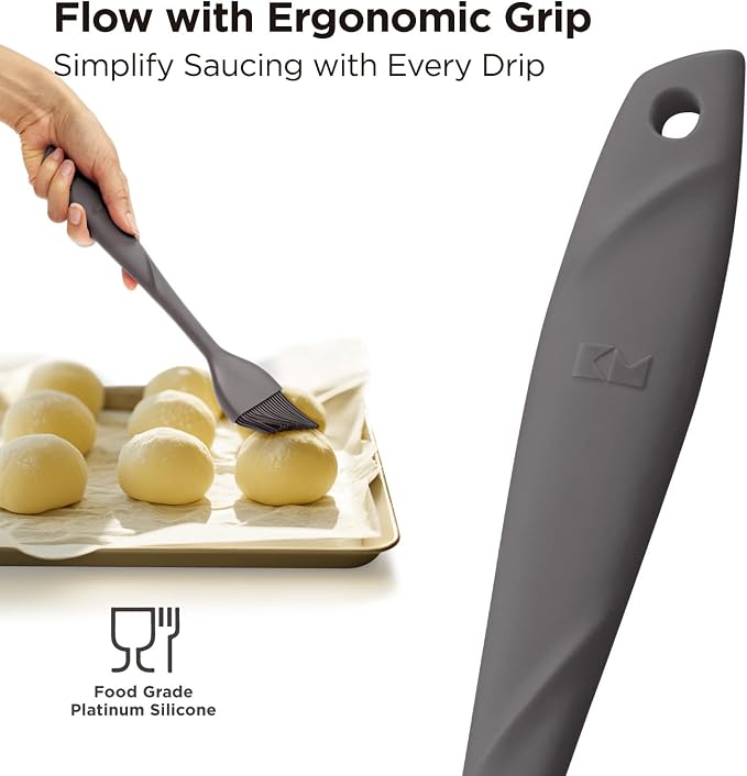 Kitchen Mama WaltzGrip Platinum Silicone Basting Pastry Brush: Set of 2 - Image 3