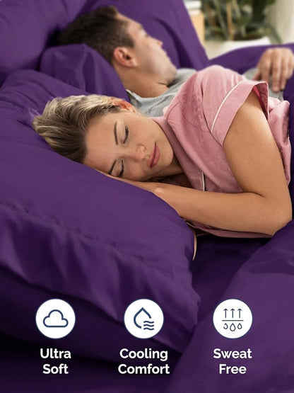 Extra Deep Pocket Queen Sheet Set - 4 Piece Breathable & Cooling Bed Sheets - Hotel Luxury Sheet Set - Ultra Soft, Wrinkle Free & Comfy - Easily Fits Extra Deep Mattresses - Deep Pocket Purple Sheets