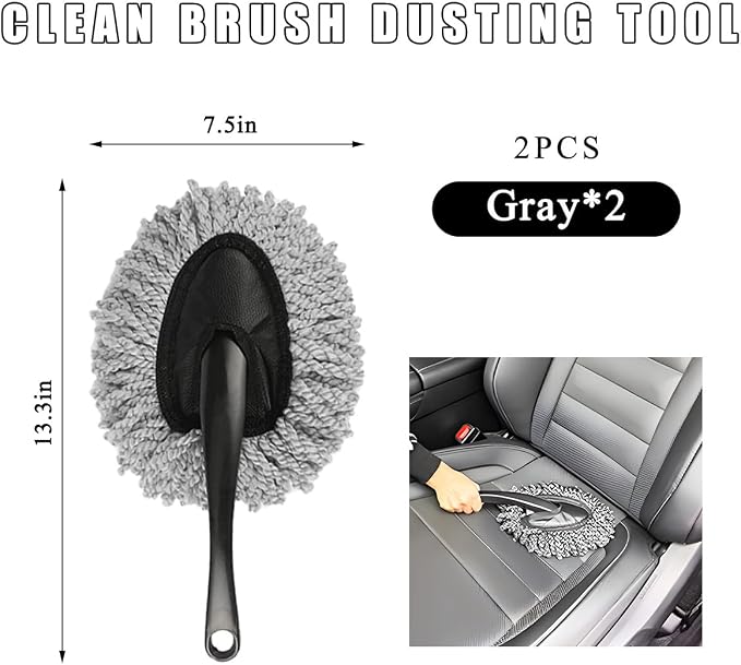 2 PCS Car Dash Duster Brush, Super Soft Microfiber Multi-Functional Car - Image 2