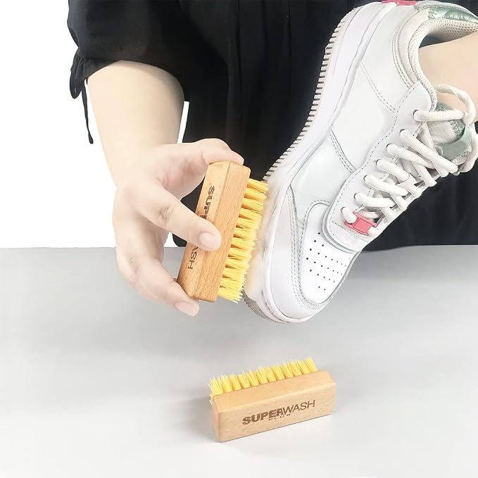 Shoe Cleaning Brushes, Wooden Shoe Sole Bottom Scrub Brush, Stiff Nylon - Image 3