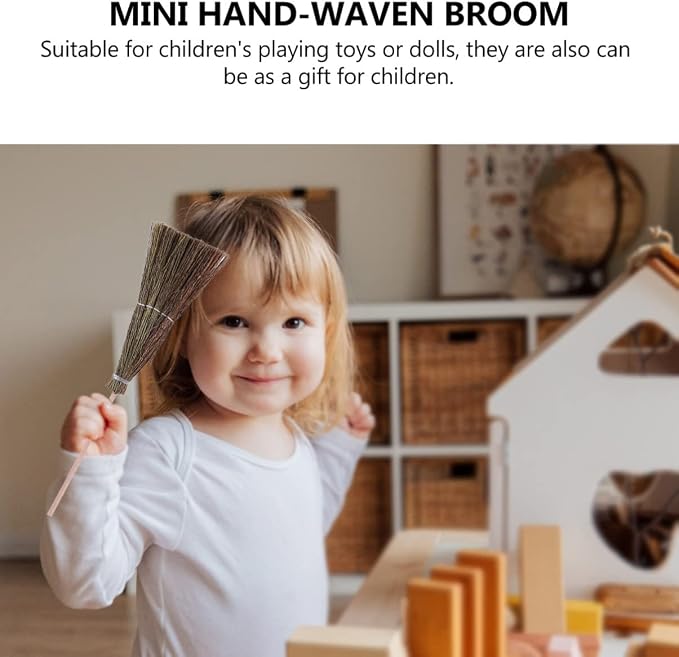 Mini Hand-Woven Decorative Broom 3.93X1.57X0.39In Dollhouse Accessory Lovely - Image 5