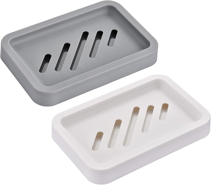 2PCS Draining Soap Dishes, Dishwashing Sponge Soap Holder by OstWony