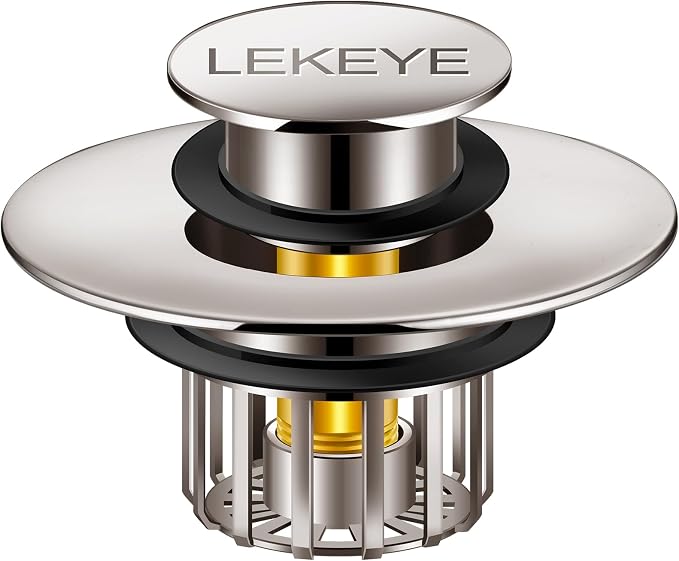 LEKEYE Tub Stopper | Shower Drain Hair Catcher | Pop-up Drain Stopper by LEKEYE
