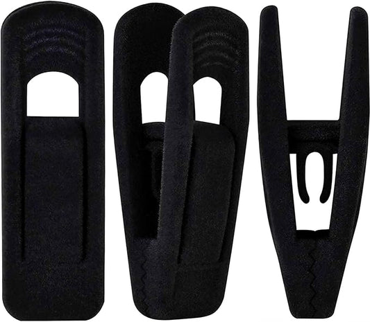 Black Velvet Hangers Clips, Non-Slip Strong Velvet Hangers Clips by TOFIIGREM