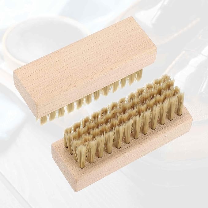 HARFINGTON Shoe Cleaning Brush 4"x1" Beech Wood Nylon Boot Polish Brushes - Image 3
