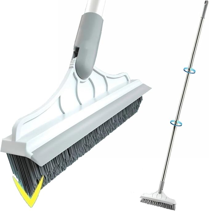 2 in 1 Cleaning Scrub Brush Grout Brush Scrapee 3 Poles 47.6'' Floor Scrub Brush by CraftinAround