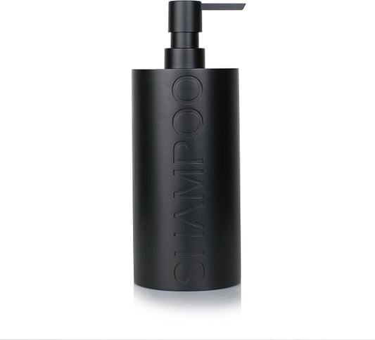 Matte Black Shampoo Dispenser Modern Refillable Pump Bottle by IndecorHome